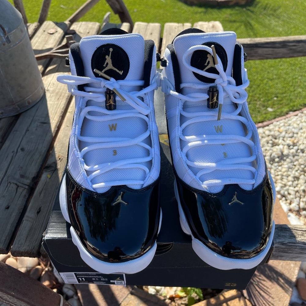 Jordan 6 Rings DMP Black White Gold